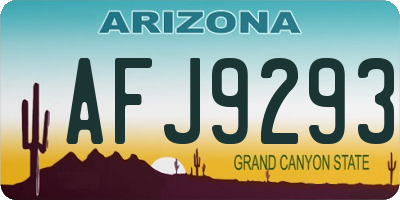 AZ license plate AFJ9293