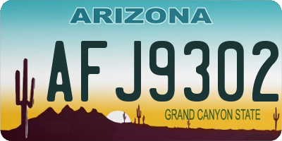 AZ license plate AFJ9302