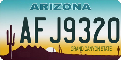 AZ license plate AFJ9320