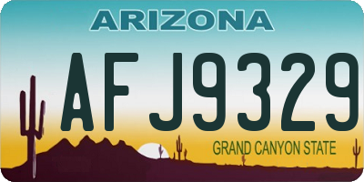 AZ license plate AFJ9329
