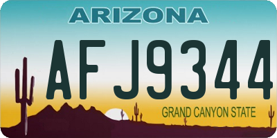 AZ license plate AFJ9344