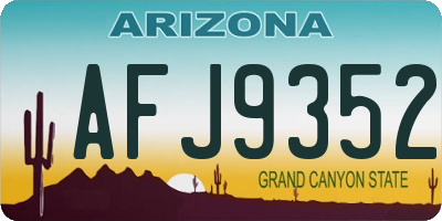 AZ license plate AFJ9352