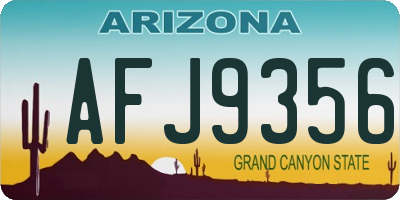 AZ license plate AFJ9356