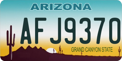AZ license plate AFJ9370