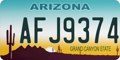 AZ license plate AFJ9374