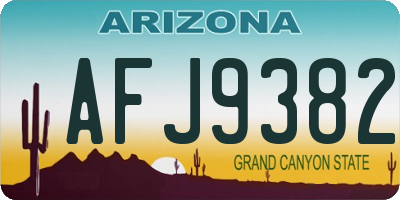 AZ license plate AFJ9382