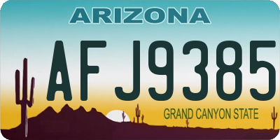 AZ license plate AFJ9385