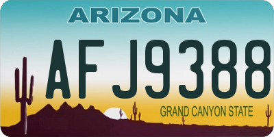 AZ license plate AFJ9388