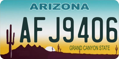 AZ license plate AFJ9406