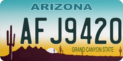 AZ license plate AFJ9420
