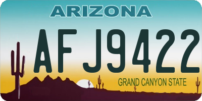AZ license plate AFJ9422