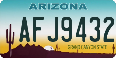 AZ license plate AFJ9432