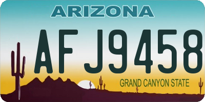 AZ license plate AFJ9458
