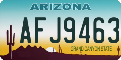 AZ license plate AFJ9463