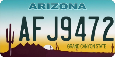 AZ license plate AFJ9472