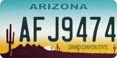 AZ license plate AFJ9474