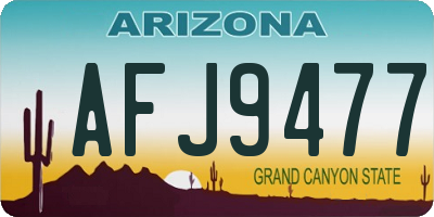 AZ license plate AFJ9477