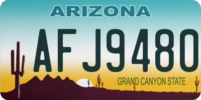 AZ license plate AFJ9480
