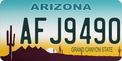 AZ license plate AFJ9490