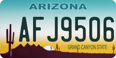 AZ license plate AFJ9506