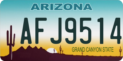 AZ license plate AFJ9514