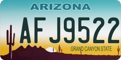 AZ license plate AFJ9522