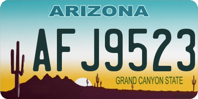 AZ license plate AFJ9523