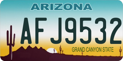 AZ license plate AFJ9532