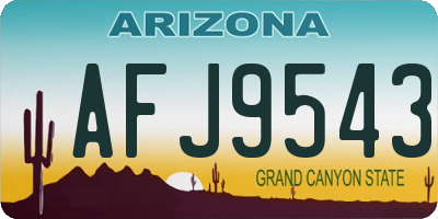 AZ license plate AFJ9543