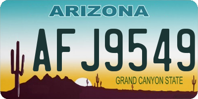 AZ license plate AFJ9549