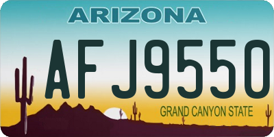 AZ license plate AFJ9550