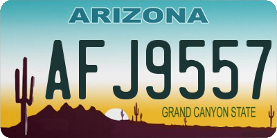 AZ license plate AFJ9557
