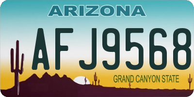 AZ license plate AFJ9568