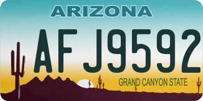 AZ license plate AFJ9592
