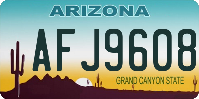 AZ license plate AFJ9608