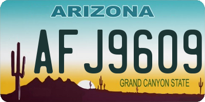 AZ license plate AFJ9609
