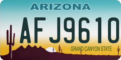 AZ license plate AFJ9610