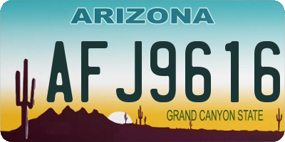 AZ license plate AFJ9616