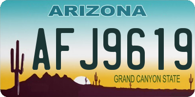 AZ license plate AFJ9619