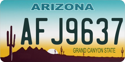 AZ license plate AFJ9637