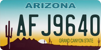 AZ license plate AFJ9640