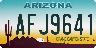 AZ license plate AFJ9641