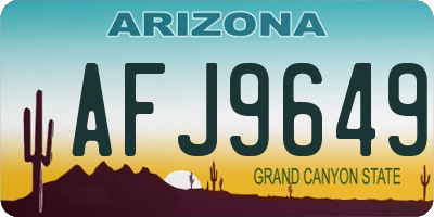 AZ license plate AFJ9649