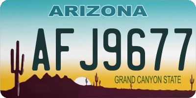 AZ license plate AFJ9677
