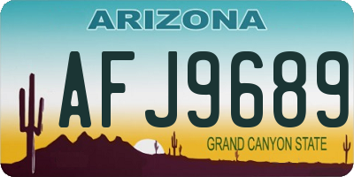 AZ license plate AFJ9689