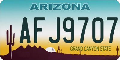 AZ license plate AFJ9707