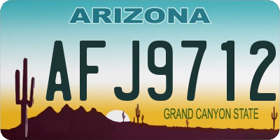 AZ license plate AFJ9712
