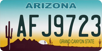 AZ license plate AFJ9723