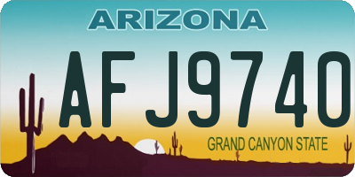 AZ license plate AFJ9740