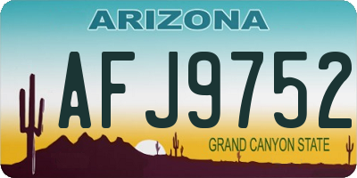 AZ license plate AFJ9752